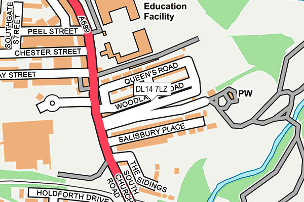 DL14 7LZ map - OS OpenMap – Local (Ordnance Survey)