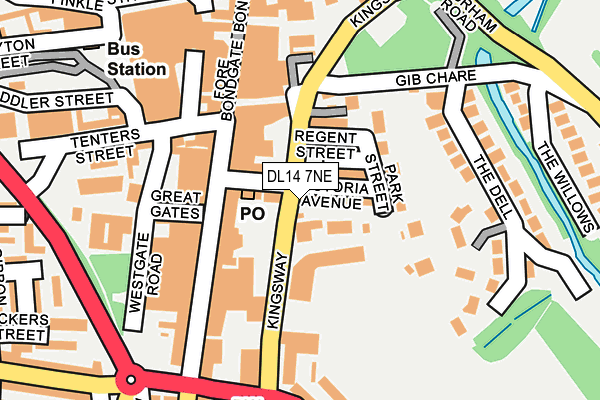 DL14 7NE map - OS OpenMap – Local (Ordnance Survey)