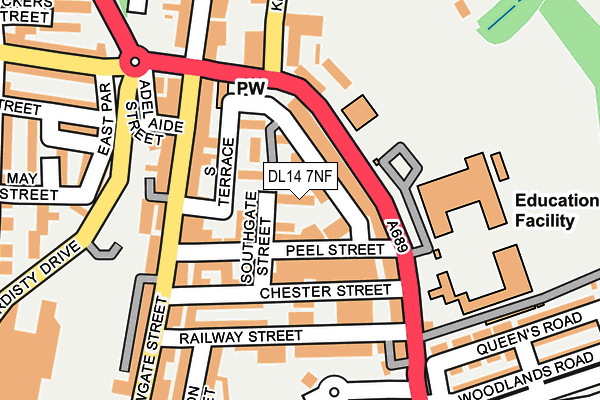DL14 7NF map - OS OpenMap – Local (Ordnance Survey)