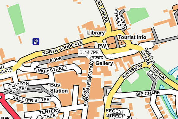 DL14 7PB map - OS OpenMap – Local (Ordnance Survey)