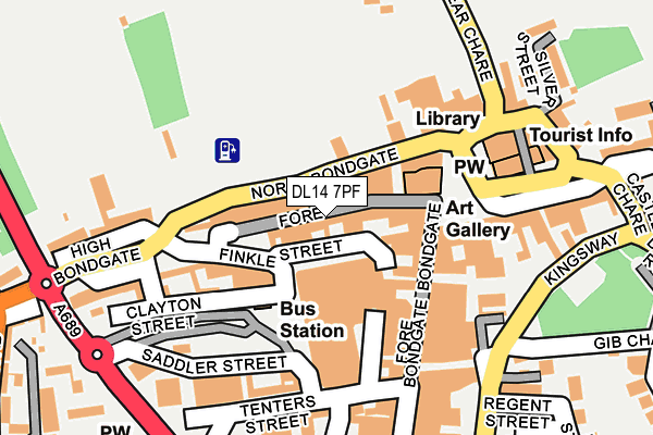 DL14 7PF map - OS OpenMap – Local (Ordnance Survey)