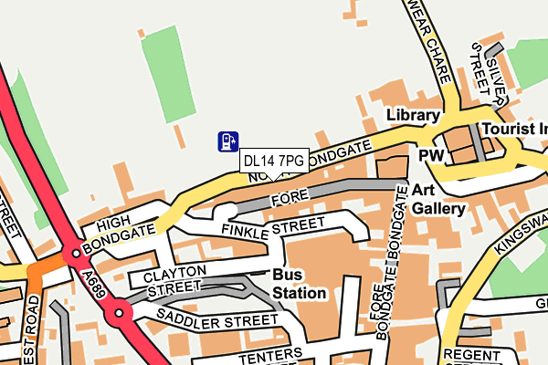 DL14 7PG map - OS OpenMap – Local (Ordnance Survey)