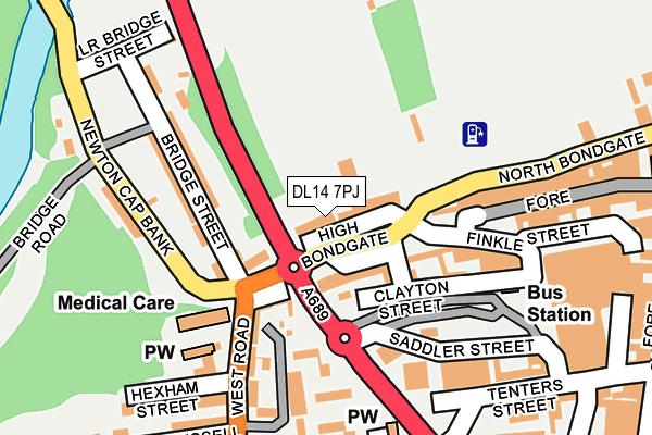DL14 7PJ map - OS OpenMap – Local (Ordnance Survey)