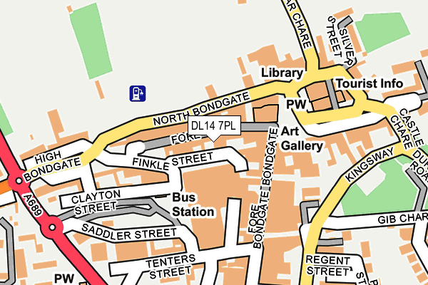 DL14 7PL map - OS OpenMap – Local (Ordnance Survey)