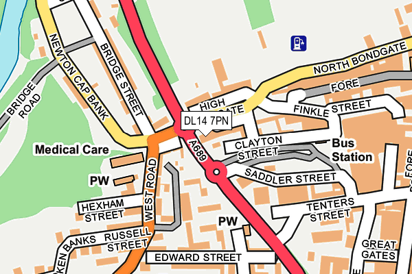 DL14 7PN map - OS OpenMap – Local (Ordnance Survey)