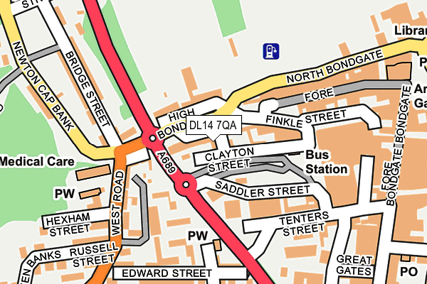 DL14 7QA map - OS OpenMap – Local (Ordnance Survey)