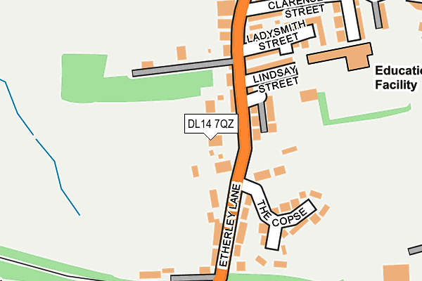 DL14 7QZ map - OS OpenMap – Local (Ordnance Survey)