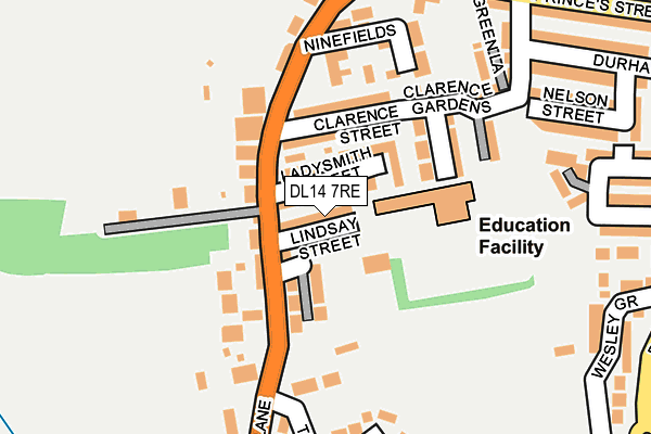DL14 7RE map - OS OpenMap – Local (Ordnance Survey)