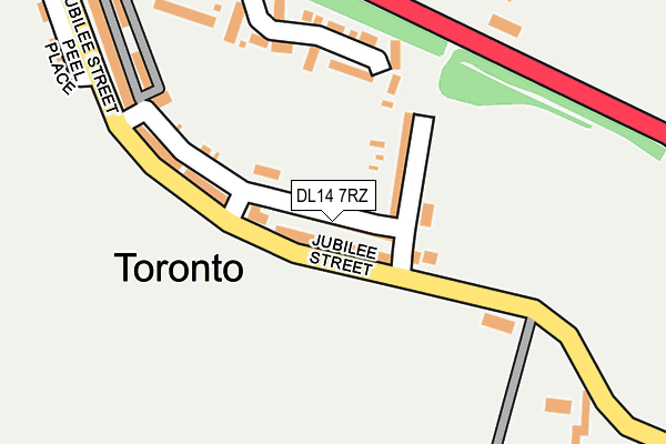DL14 7RZ map - OS OpenMap – Local (Ordnance Survey)