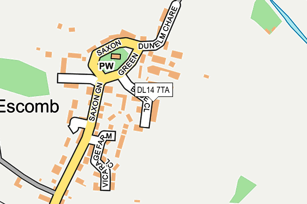 DL14 7TA map - OS OpenMap – Local (Ordnance Survey)