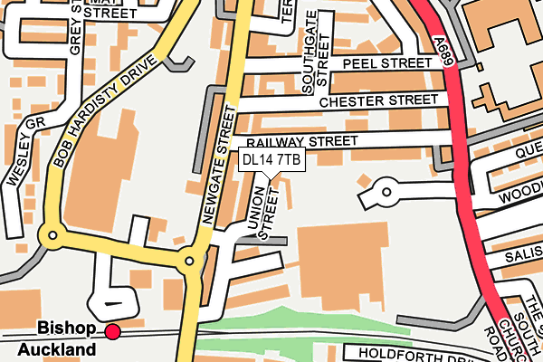 DL14 7TB map - OS OpenMap – Local (Ordnance Survey)
