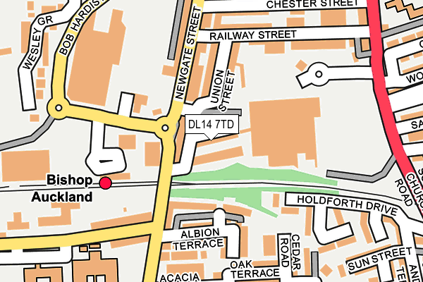 DL14 7TD map - OS OpenMap – Local (Ordnance Survey)
