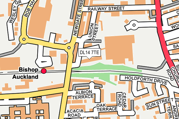 DL14 7TE map - OS OpenMap – Local (Ordnance Survey)
