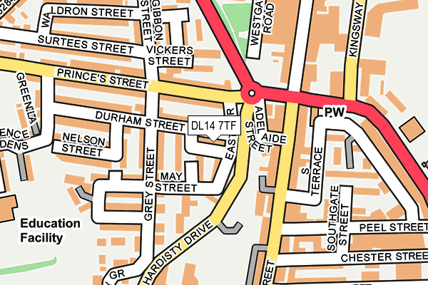 DL14 7TF map - OS OpenMap – Local (Ordnance Survey)