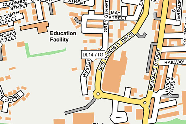 DL14 7TG map - OS OpenMap – Local (Ordnance Survey)