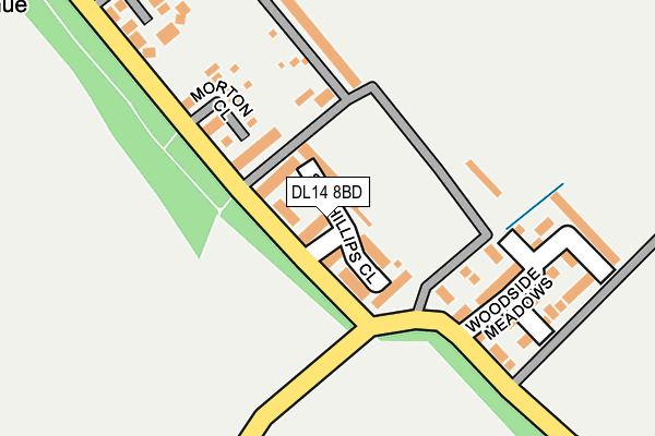 DL14 8BD map - OS OpenMap – Local (Ordnance Survey)