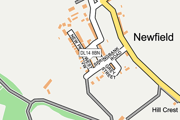 DL14 8BN map - OS OpenMap – Local (Ordnance Survey)