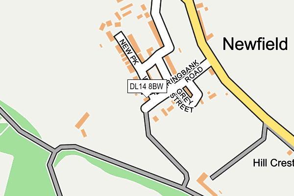 DL14 8BW map - OS OpenMap – Local (Ordnance Survey)