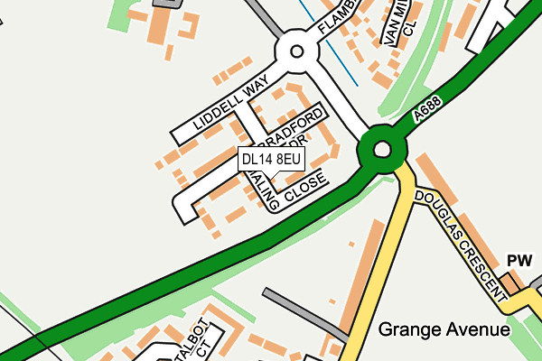 DL14 8EU map - OS OpenMap – Local (Ordnance Survey)