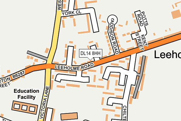 DL14 8HH map - OS OpenMap – Local (Ordnance Survey)
