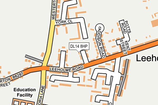 DL14 8HP map - OS OpenMap – Local (Ordnance Survey)