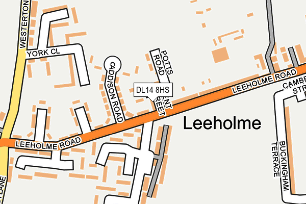 DL14 8HS map - OS OpenMap – Local (Ordnance Survey)