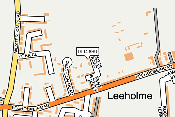DL14 8HU map - OS OpenMap – Local (Ordnance Survey)