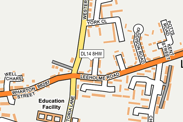 DL14 8HW map - OS OpenMap – Local (Ordnance Survey)