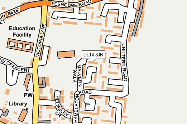 DL14 8JR map - OS OpenMap – Local (Ordnance Survey)
