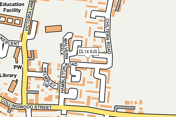 DL14 8JS map - OS OpenMap – Local (Ordnance Survey)