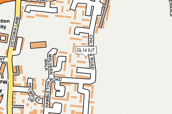 DL14 8JT map - OS OpenMap – Local (Ordnance Survey)
