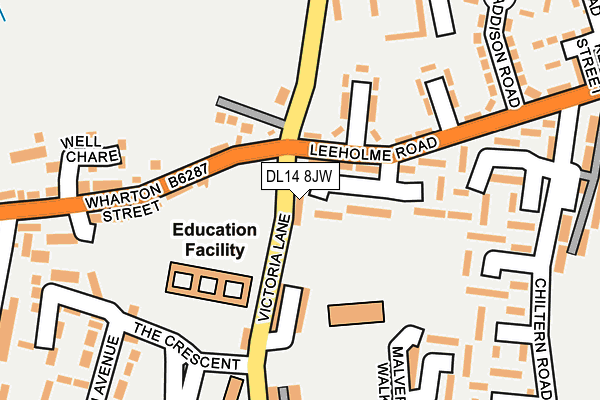 DL14 8JW map - OS OpenMap – Local (Ordnance Survey)