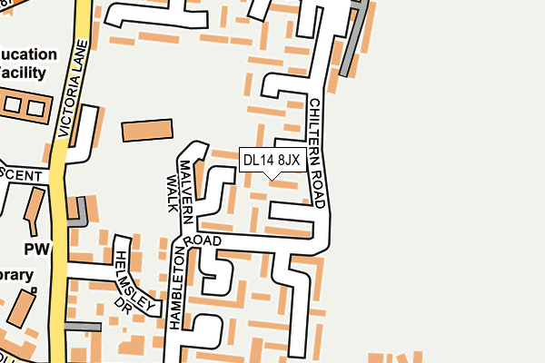 DL14 8JX map - OS OpenMap – Local (Ordnance Survey)