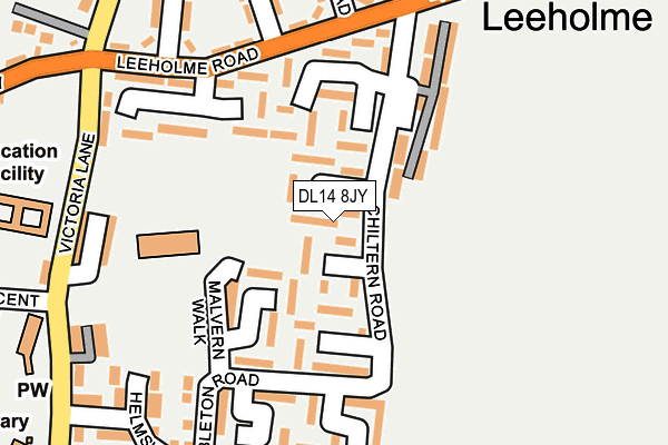 DL14 8JY map - OS OpenMap – Local (Ordnance Survey)