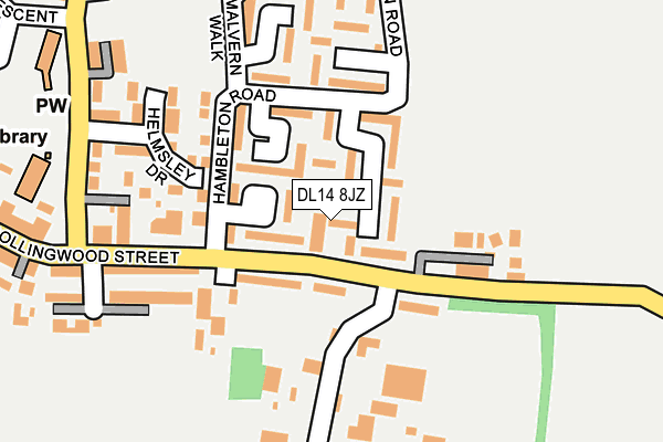 DL14 8JZ map - OS OpenMap – Local (Ordnance Survey)
