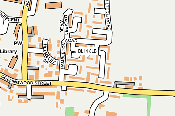 DL14 8LB map - OS OpenMap – Local (Ordnance Survey)