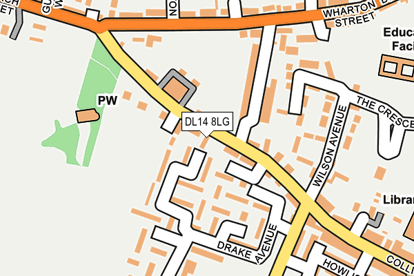 DL14 8LG map - OS OpenMap – Local (Ordnance Survey)
