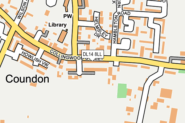 DL14 8LL map - OS OpenMap – Local (Ordnance Survey)