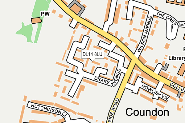 DL14 8LU map - OS OpenMap – Local (Ordnance Survey)
