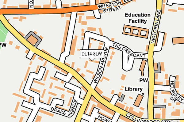 DL14 8LW map - OS OpenMap – Local (Ordnance Survey)