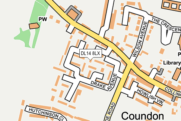 DL14 8LX map - OS OpenMap – Local (Ordnance Survey)
