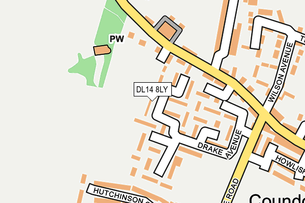 DL14 8LY map - OS OpenMap – Local (Ordnance Survey)