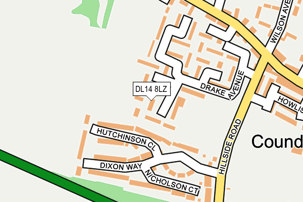 DL14 8LZ map - OS OpenMap – Local (Ordnance Survey)