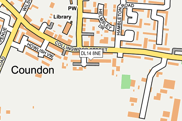 DL14 8NE map - OS OpenMap – Local (Ordnance Survey)