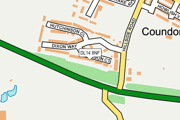 DL14 8NF map - OS OpenMap – Local (Ordnance Survey)