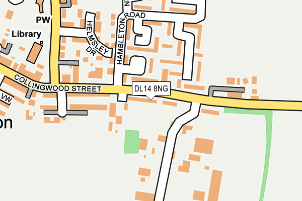 DL14 8NG map - OS OpenMap – Local (Ordnance Survey)