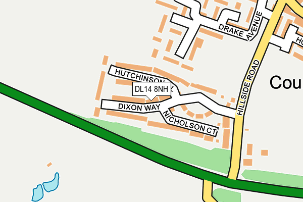 DL14 8NH map - OS OpenMap – Local (Ordnance Survey)