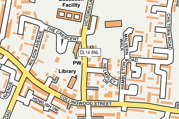 DL14 8NL map - OS OpenMap – Local (Ordnance Survey)