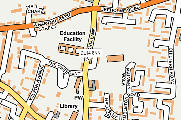 DL14 8NN map - OS OpenMap – Local (Ordnance Survey)