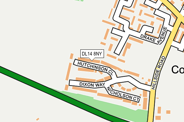 DL14 8NY map - OS OpenMap – Local (Ordnance Survey)